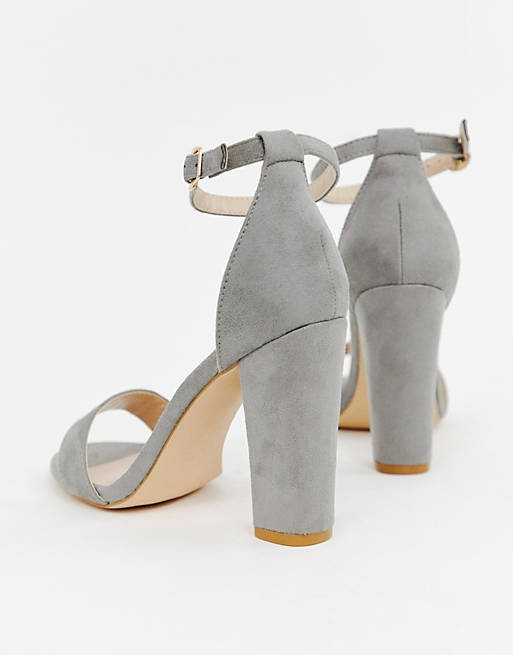 Etna oplichterij kroeg Glamorous - Minimalistische sandalen met grijze blokhak | ASOS