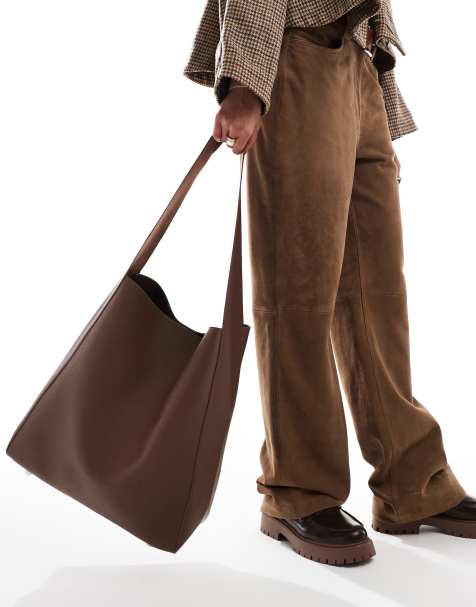 Glamorous – Mörkbrun, slouchy toteväska - view 1