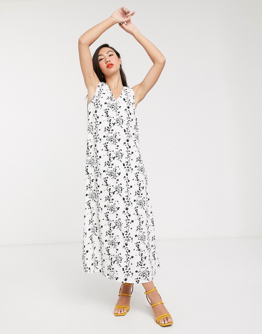 Glamorous - Mouwloze midi-jurk met vintage bloemenprint-Wit
