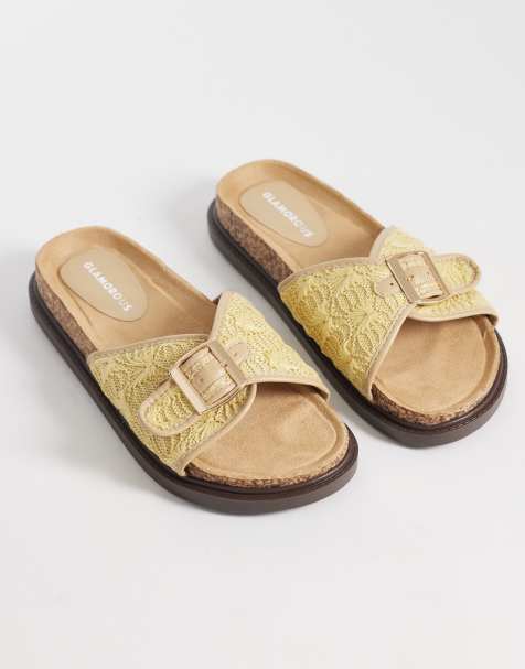 Glamorous - Naturfarvede flade vævede sandaler - view 1