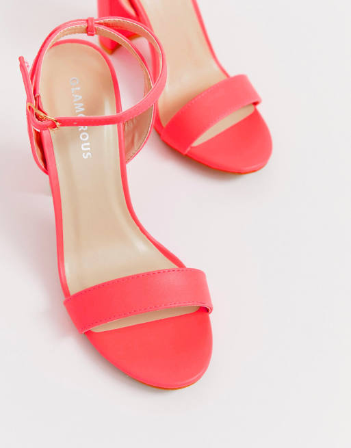 Neon barely there sales heels