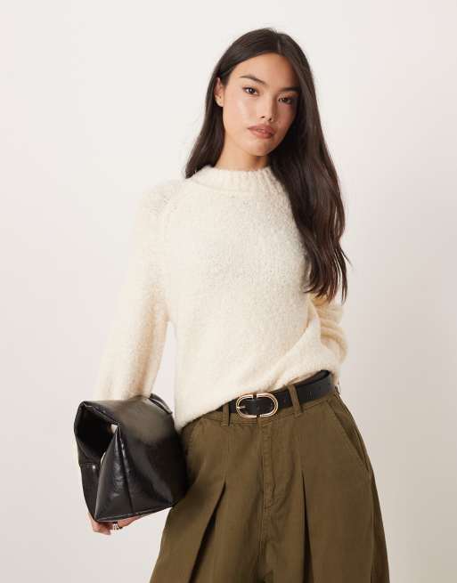 Glamorous – Obszerny dzianinowy sweter oversize w kolorze ecru