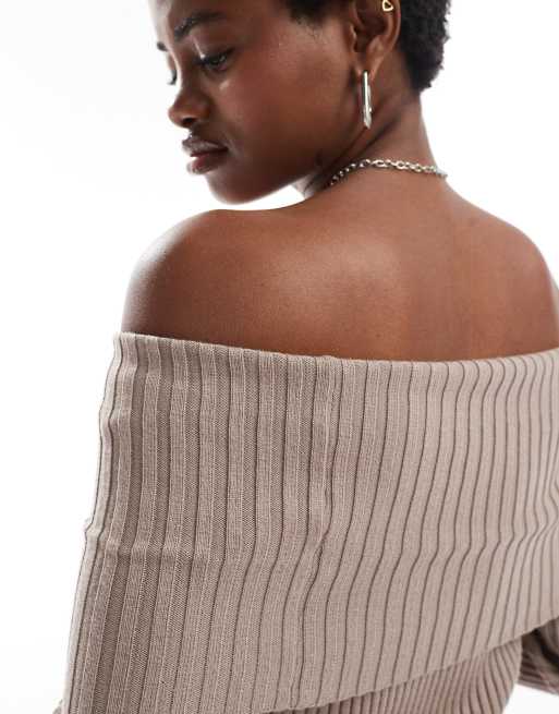 Rib Knitted One Shoulder Top Offwhite | NA-KD