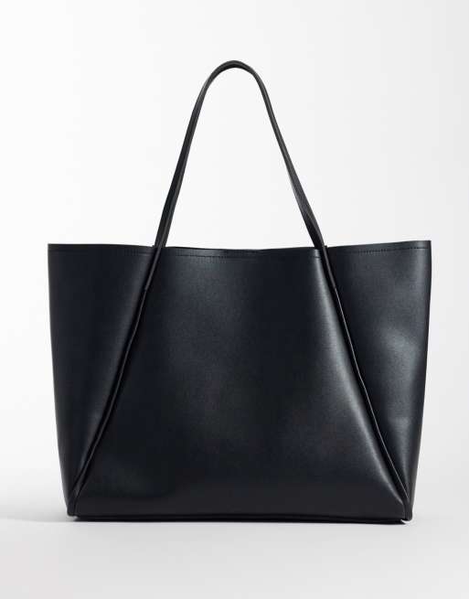 Glamorous Oversize-Shopper aus Kunstleder in Schwarz, 4 von 4