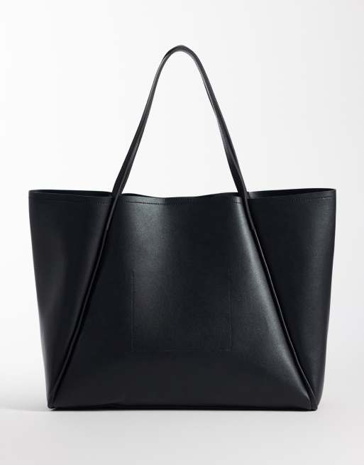 Glamorous oversize torba typu tote ze skóry ekologicznej w czerni, 1 z 4