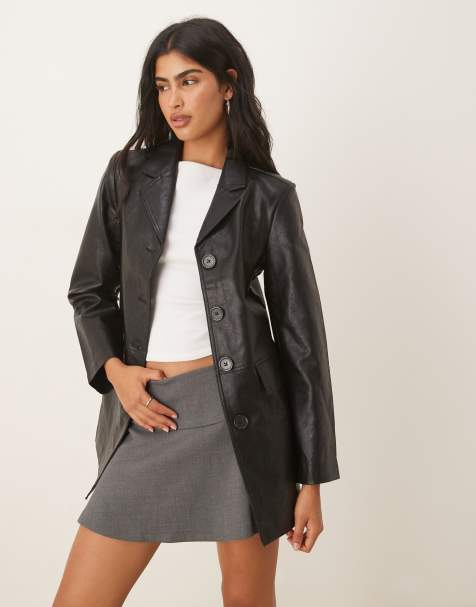 Glamorous Oversized-blazer in black pu - view 1