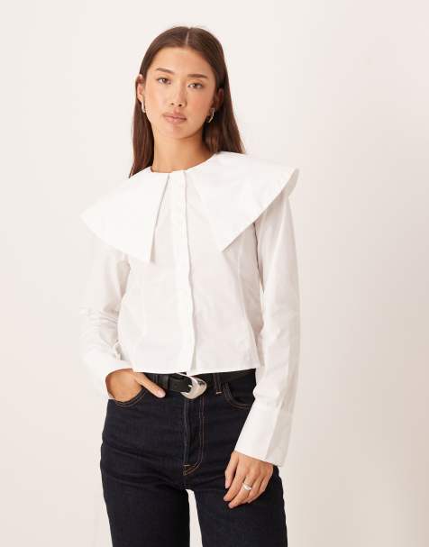 Glamorous Oversized collar shirt in white - view 1