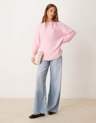 Glamorous oversized cosy knit jumper in candy pink