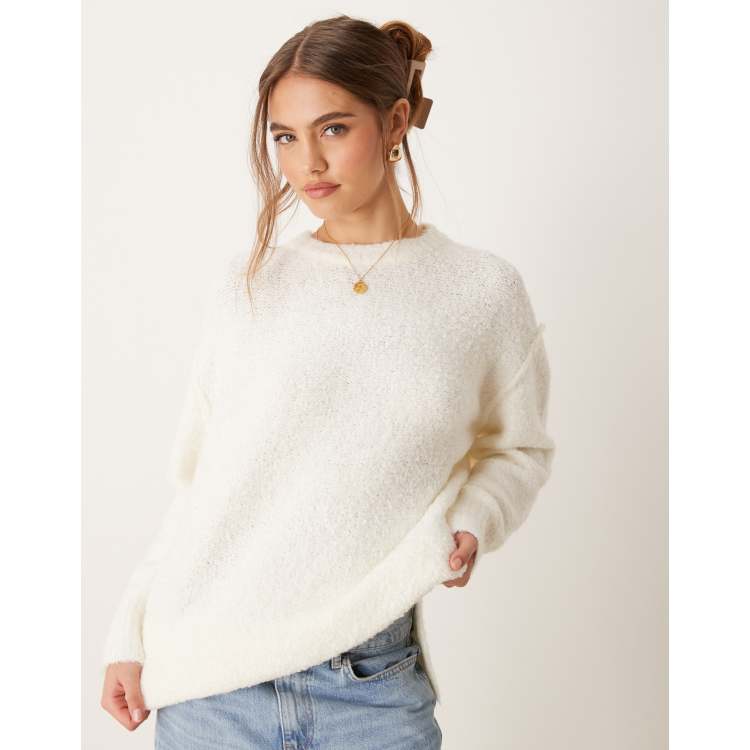 Glamorous oversized cozy knit sweater in off white | ASOS