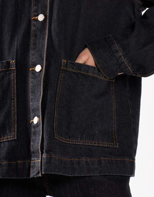 Glamorous Oversized denim jacket in indigo, 4 of 4