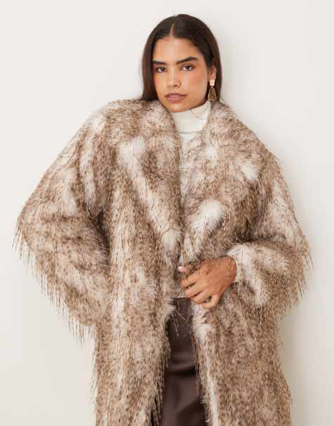 Glamorous Oversized faux feather fur coat in feather fur - view 1