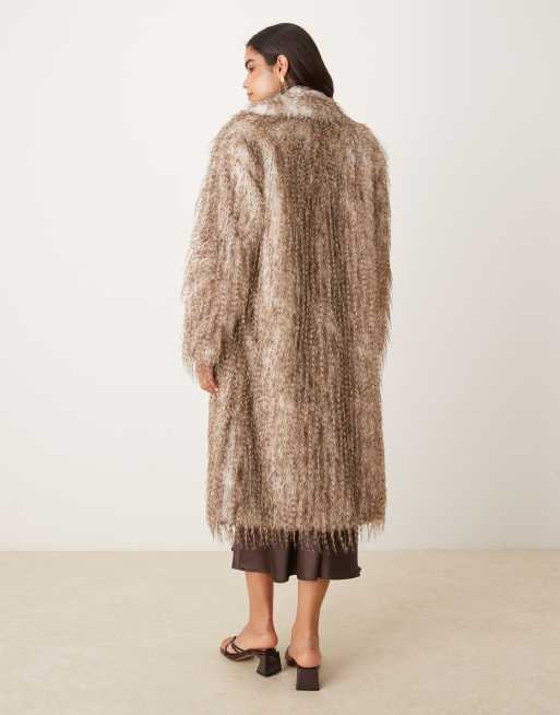 Glamorous Oversized faux feather fur coat in feather fur, 3 of 4