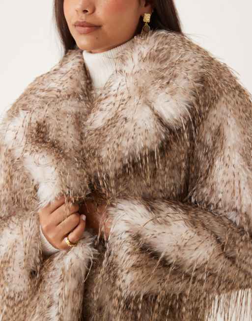 Glamorous Oversized faux feather fur coat in feather fur, 4 of 4