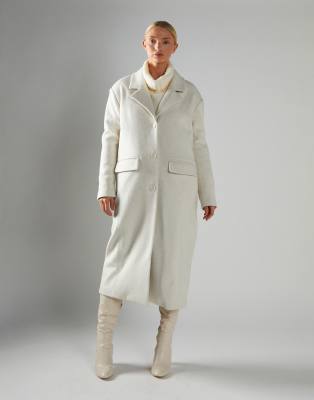 Glamorous Oversized Long-line Coat In White