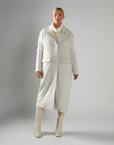 Glamorous Oversized Long-Line Coat in bone - view 1