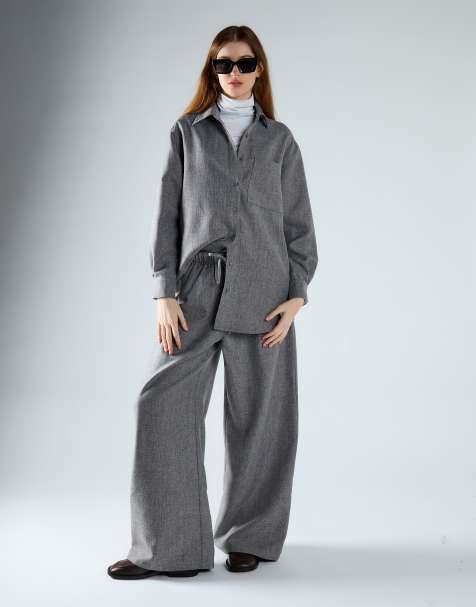 Glamorous Oversized long sleeves shirt in mid grey - view 1