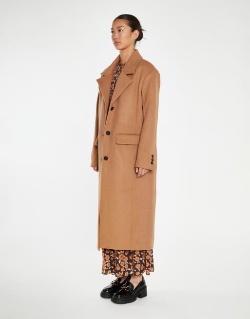 Glamorous Oversized longline coat in tan, 3 of 4