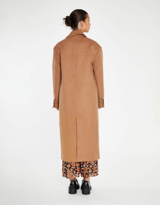 Glamorous Oversized longline coat in tan, 4 of 4