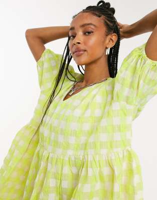 neon smock dress