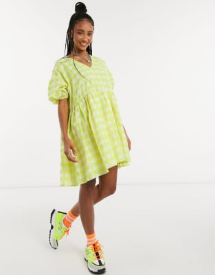 neon smock dress