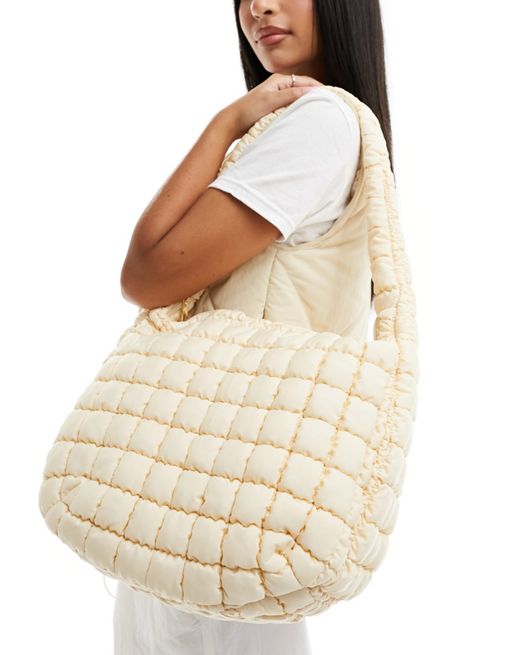 SASOM  bags COS Quilted Oversized Shoulder Bag Beige Check the latest  price now!