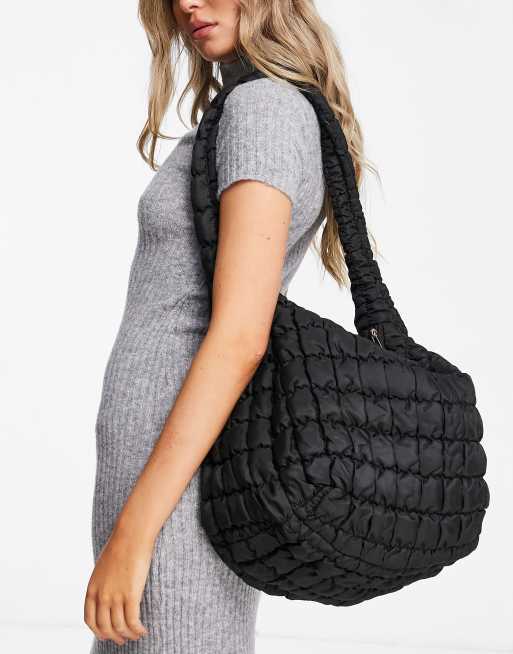 Glamorous oversized padded shoulder bag in nylon