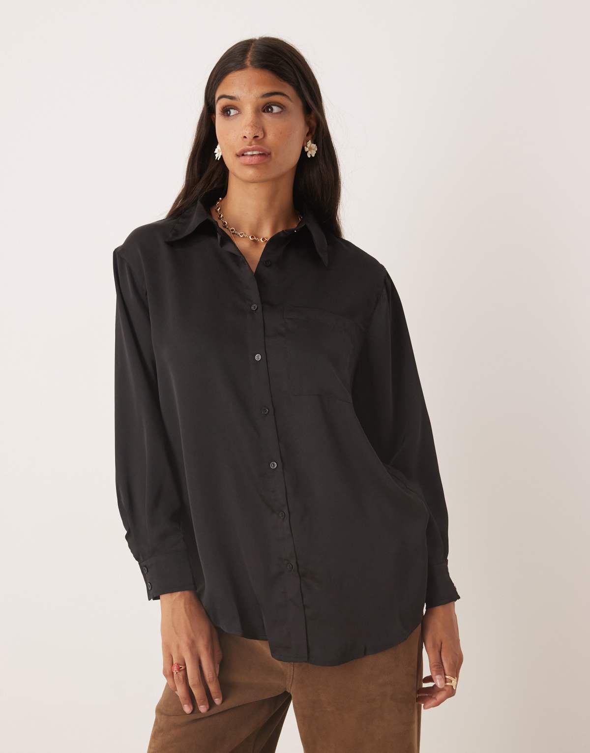 Glamorous oversized shirt in black