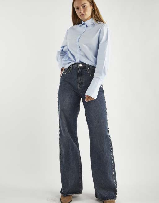 Glamorous Oversized shirt in light blue, 2 of 4