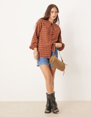 Glamorous Oversized Smock Blouse In Multi