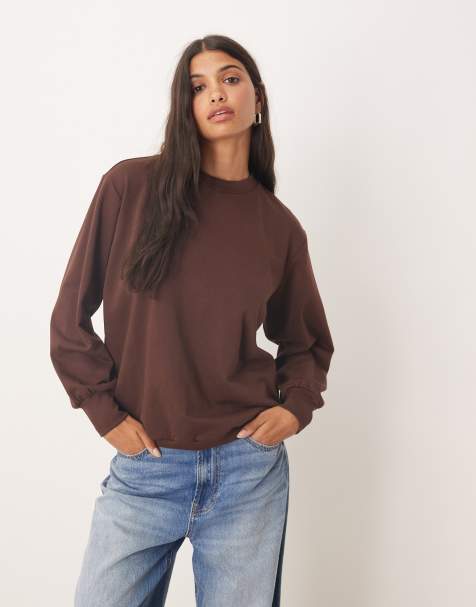 Glamorous oversized sweatshirt in deep brown - view 1