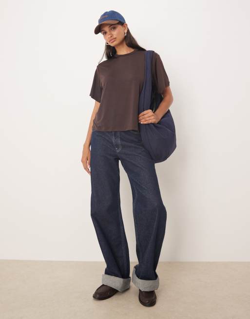 Glamorous oversized t shirt in chocolate brown, 3 of 4