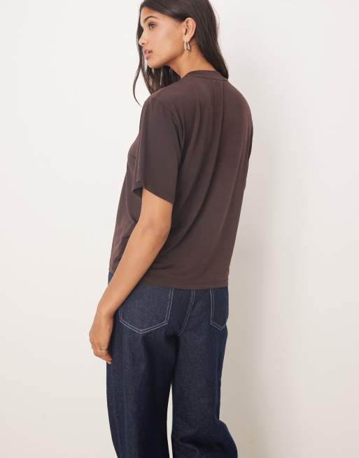 Glamorous oversized t shirt in chocolate brown, 4 of 4