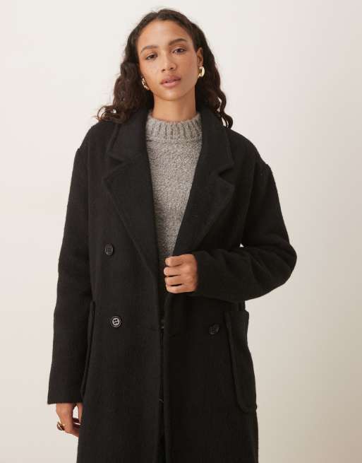 Glamorous oversized tailored coat in black
