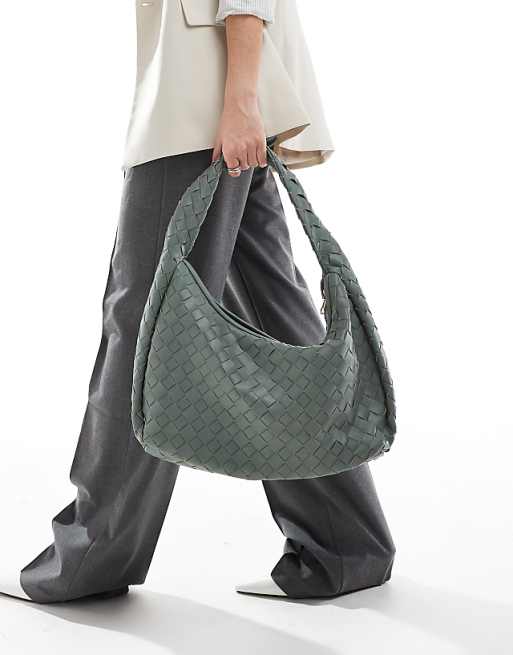 Glamorous oversized woven shoulder bag in sage green | ASOS Glamorous oversized woven shoulder bag in sage green | ASOS