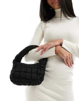 Glamorous padded grab bag in black nylon - ASOS Price Checker