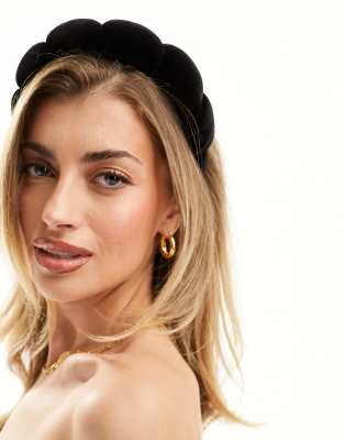 Glamorous Glamorous padded hairband in black velvet