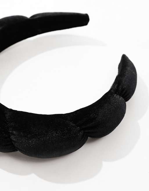 Glamorous padded hairband in black velvet, 3 of 4