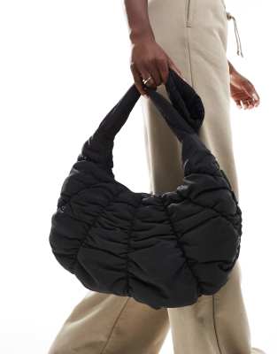 Glamorous padded shoulder bag in black nylon