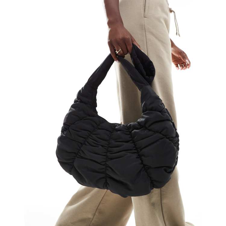Glamorous padded shoulder bag in black nylon