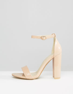 patent barely there heels