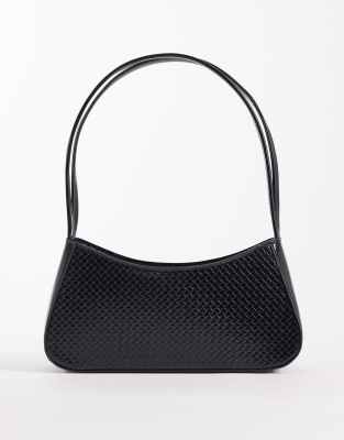 Glamorous - Petit sac porté épaule tressé - Noir