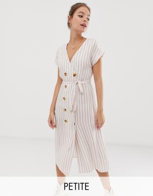 white button front midi dress