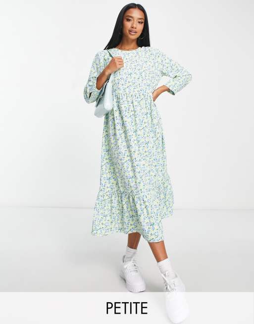 Glamorous Petite long sleeve midi smock dress in vintage ditsy floral ASOS