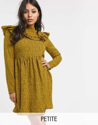 mustard spot dress