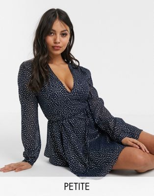 petite wrap dresses with sleeves