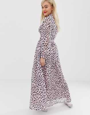 dalmatian print maxi dress