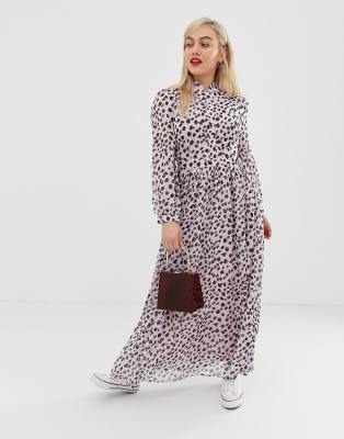 dalmatian print maxi dress