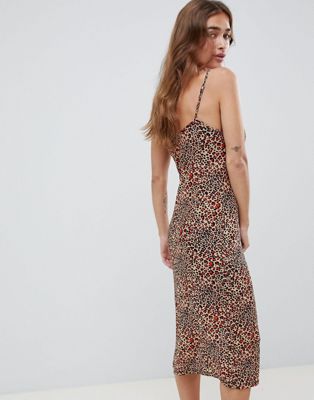 warehouse leopard print cami dress