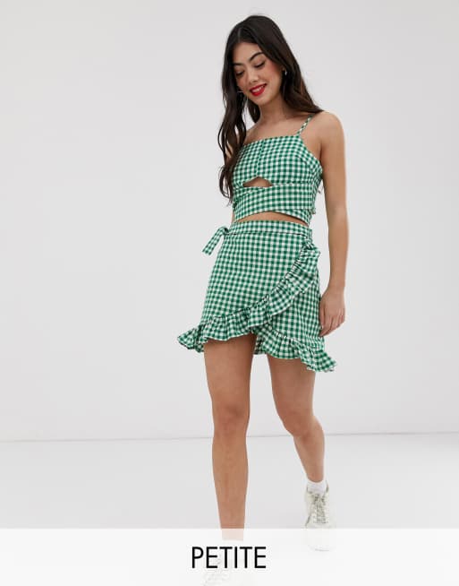 Glamorous Petite - Coordinato gonna e top corto a portafoglio allacciato, 3 di 3