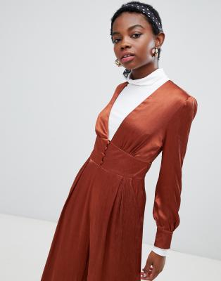 petite satin jumpsuit